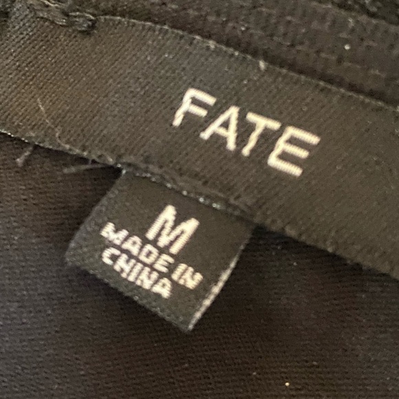 FATE Tassel Hem Black Shift Dress w/Pockets Womens Size Medium Dark Lolita Goth - Picture 5 of 10